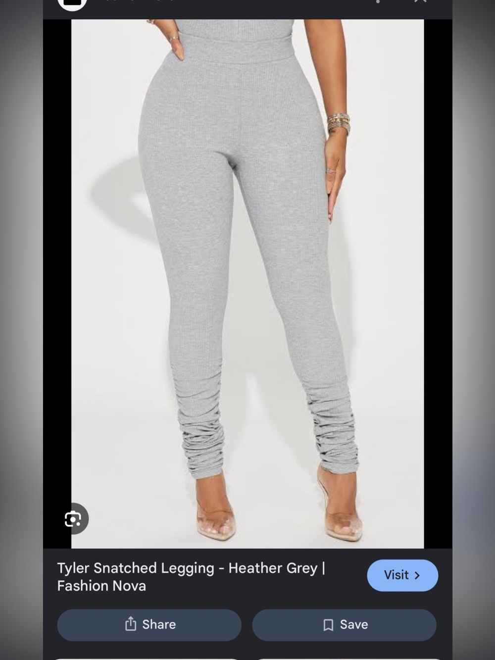Fashion Nova Tyler Heather Grey Snatched Legging